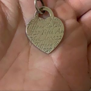 Tiffany and co New York notes heart charm pendant